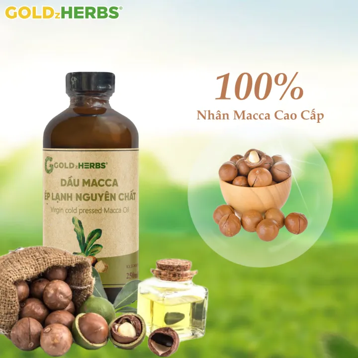 Dầu Macca Ép Lạnh Nguyên Chất Goldzherbs