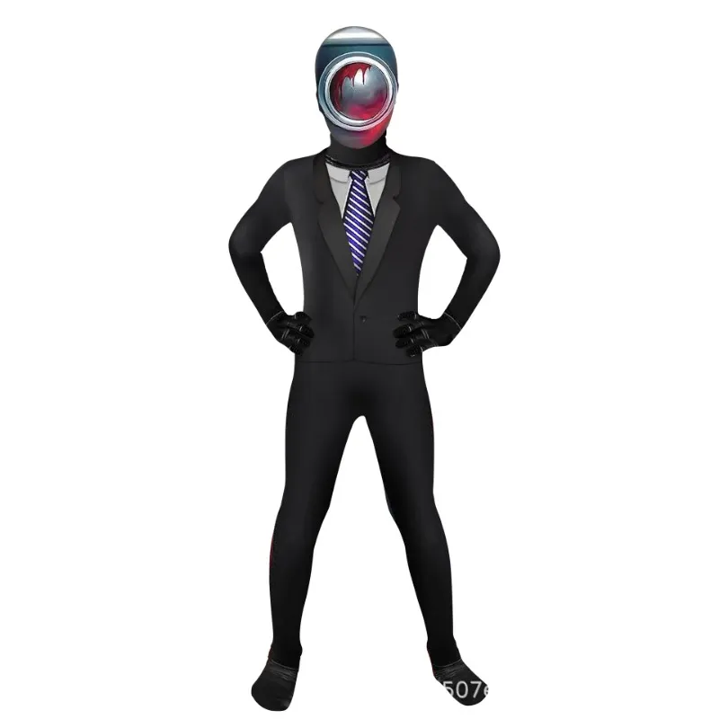 2023 NEW Skibidi Toilet Cosplay Costume Kids Halloween Role play suit with  headwear TV Man Camera Man Costume Game Skibidi Dop Toilet Halloween  Jumpsuit Boys Party Costumes