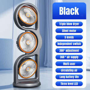 Three Head Electric Fan Air Circulation Vertical Fan Home Silent Floor Standing Three Head Electric Fan Camping Fan 风扇