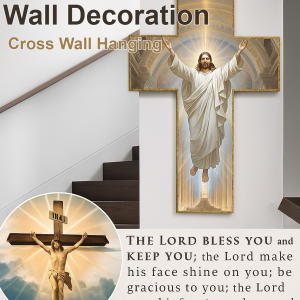 【Good News Is Coming】Cross Wall Art Christian Home Decor Wall Decoration Acrylic Wall Hanging Sign For Living Room Inspirational Gift