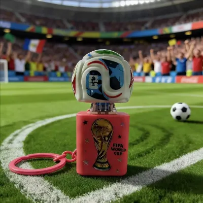 2026 World Cup Football Stress-Relief Whistling Keyring LED Illuminated Football Model Keychain Bag Pendant Gift Souvenir