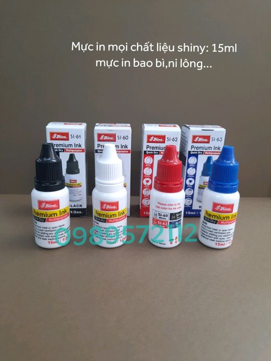 Mực dấu in mọi chất liệu shiny-Mực nhanh khô,in bao bì,nilong.