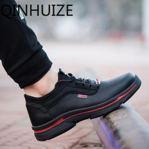 QINHUIZE Electrician shoes 6KV insulated shoes smash-proof puncture-proof electric insulation protective shoes steel toe work safety shoes waterproof safety shoes