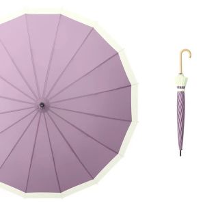 New Long Umbrella 16K Windproof Large Ladies Umbrella Log Handle Rainproof Quality Classic Business Umbrella Women Designed for Ladies