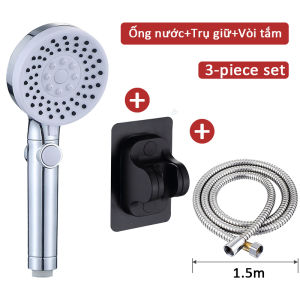 vòi sen tăng áp+giá đỡ vòi sen+Ống mềm vòi sen Tăng áp mạnh mẽ tiết kiệm nước hiệu quả 5 chế độ phun nước đa dạng massage thư giãn Phù hợp mọi loại vòi sen trên thị trường