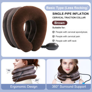 Cofoe Inflatable Neck Stretchers 3 Layers U Shaped Cervical Vertebra Tractor Shoulder Back Support Travel Massage Air Pillow