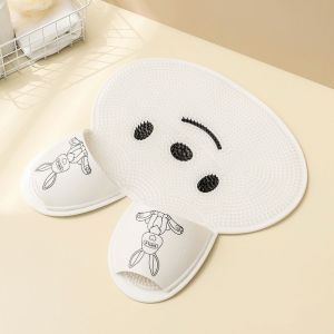 Rabbit Silicone Foot Massage Foot Mat Bathroom Anti-Slip Mat for Lazy People Washing Feet Rubbing Feet Shower Floor Mat