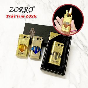 BẬT LỬA XĂNG LỘ THIÊN HÌNH TRÁI TIM Z828 KIM LOẠI - CÓ HỘP