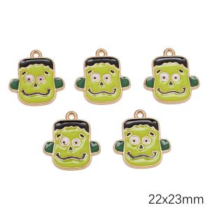 2/10pcs/bag Alloy Point Oil Halloween Series Pendant Beads For Handmade Bracelet Necklace Earring Keychain DIY Craft Jewelry Making Accessories