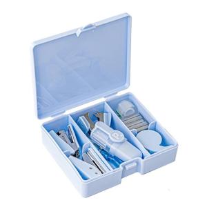 8Pcs Office Supplies Set Includes Hole Puncher Stapler Staple Scissors Staple Remover Marker Tape Packed in Storage Case