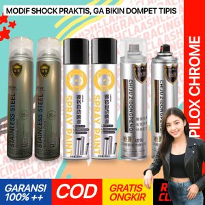 Racing Claash Cat Pilox Chrome Spray Paint Semprot Stainless Steel Anti Karat 350ml Permanen