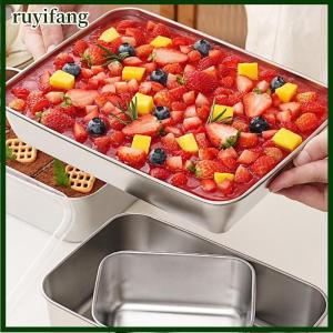 ruyifang แม่พิมพ์เค้กทิรามิสุทำจากสแตนเลสภาชนะขึ้นรูปเค้กพร้อมฝาปิดกล่องเก็บเค้กอุปกรณ์อบขนมในครัวเรือน