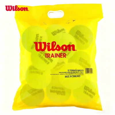 Wilson High-Quality Pressureless Tennis Training Balls 12/60-Pack - Made in Thailand WRT132200
