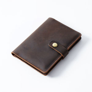 Durable Retro Boarding Pass Passport Cover Handmade Crazy Horse Leather Simple Card Holder Registration Ticket Organizer Traveling abroad Wallet