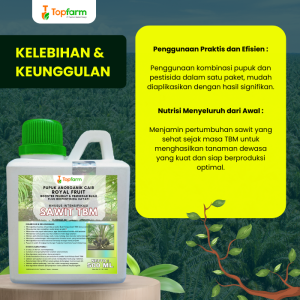 Pupuk Pestisida Topfarm / Pupuk Sawit Baru Tanam / Pupuk Sawit Untuk Daun Kuning / Obat Sawit Busuk Pucuk / Obat Kelapa Sawit Mati Pucuk / Obat Bercak Daun Kelapa Sawit / Obat Hama Sawit Mati Pucuk