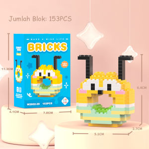 Mainan Balok Susun Donat Karakter Disney DIY Block Nano Blok bangunan Mini 3D Puzzle Bricks Hadiah