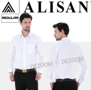 kemeja alisan lengan panjang putih