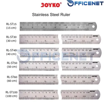 PENGGARIS BESI STAINLESS STEEL RT ST 15CM 30CM 40CM 50CM 60CM 100CM RULER JOYKO