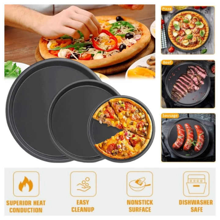 【COD】Non Stick Pizza Pan 8inch 10inch 12inch Nonstick Round