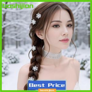 bashijian 2 4 6Pcs Giáng Sinh Rhinestone Bông Tuyết Kẹp Tóc Sáng Bóng Tinh Tế Tóc Pins Cho Phụ Nữ Cô Gái 2026 Đồ Trang Sức Thời Trang Quà Tặng Năm Mới