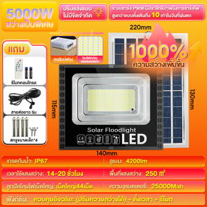 ⚡ซื้อ1แถม1⚡ไฟโซล่าเซลล์ หลอดไฟ led 35000W IP68 กันน้ำ กันฟ้าผ่า โซล่าแสงสีขาว ไฟถนน เซ็นเซอร์ Solar Light โซล่าเซลล์ ไฟสปอร์ตไลท์ LED ไฟสนาม รับประกัน 30 ปี