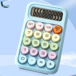 YUYIN4 Máy tính màu gradient cổ điển dễ sử dụng di động nút cơ máy đánh chữ retro máy tính văn phòng phẩm màn hình lớn