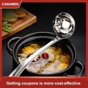 【CANAMEK 】 Stainless Steel Colander Spoon Soup Colander Kitchen Gravy Oil Soup Fat Separator Yogurt Oil Skimmer Spoon Kitchen Accessories