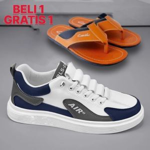 SEPATU SNEAKERS PRIA IMPORT PREMIUM TERBARU BUY 1 GET SANDAL KULIT