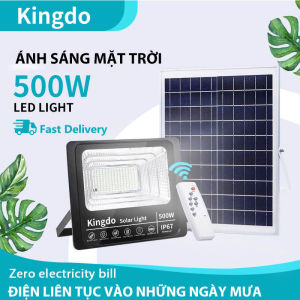Đèn pha led Năng Lượng Mặt Trời công suất 500w kèm tấm pin rời có remote có cảm biến tự động dây nối 5m