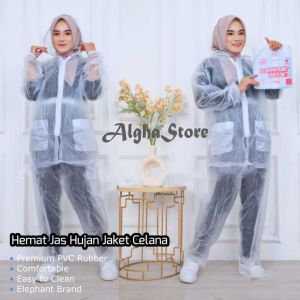 Setelan Jas Hujan Elephant Brand Premium PVC - Nyaman & Mudah Dihigienisasi