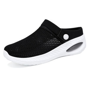 IELGY 2025Pink womens spring new casual flying weave breathable semi-slip-on shoes women