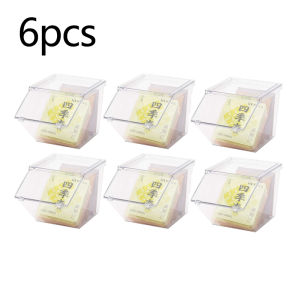 8 Piece Clear Tea coffee and candy Storage Container Box with Lid dustproof Stackable Desktop storage rack organizer Coffee Pods Packets Holder Flip Tea bag storage box