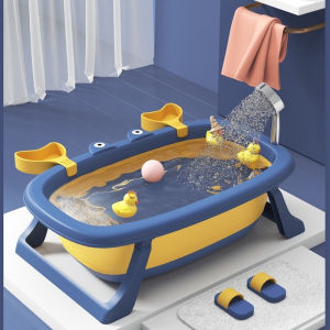 Baby Bathtub Babies Foldable Small Child Can Sit and Lye Bathtub Supplies 0-18 Months