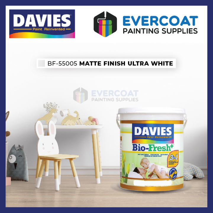 Picture of Davies Biofresh Antibacterial Paint, Odorless, Washable, Low VOC, Water Based 4L Whites ...
