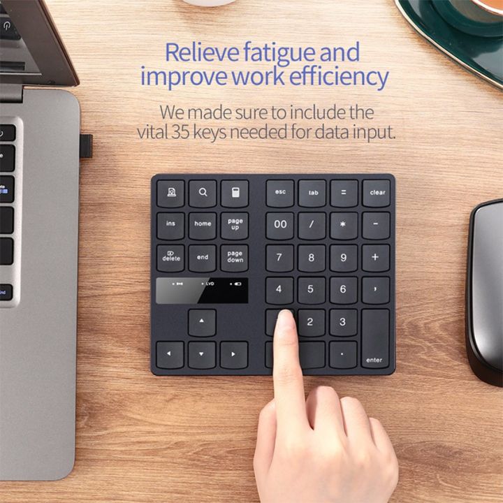 Zeus 2.4GHz 35 keys Mini Wireless Numeric Keypads Numpad For Laptop PC/OS/Android - Rechargeable Z-533