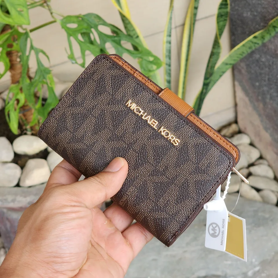 Brown mk wallet hotsell