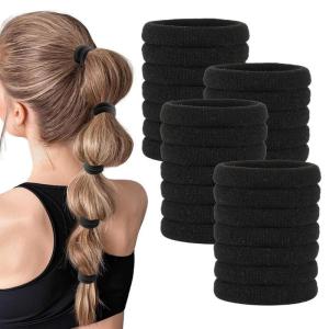 100/200/300pcs Fashion Black Ponytail Hair Rope Elastics Design Student Band Hair Accessories Women