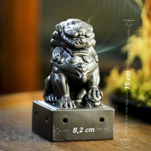LƯ HƯƠNG XÔNG TRẦM LƯ ĐỐT TRẦM BẰNG GỐM HÌNH SƯ TỬ UY VŨ TẶNG 5 NỤ TRẦM
