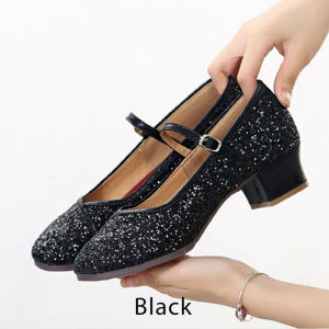 Giày Khiêu Vũ Latin Giày Khiêu Vũ Hiện Đại Salsa Tango Cho Nữ Giày Cao Gót Vuông Trung 3Cm Giày Thể Thao Khiêu Vũ Tập Khiêu Vũ Xăng Đan