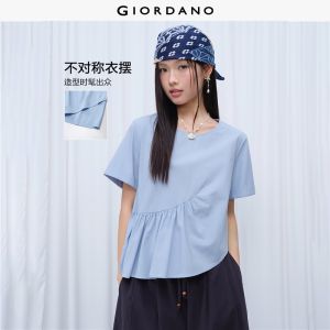 Giordano Women Women Gathered Shirt Free Shipping 18346610