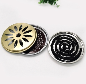 Fireproof With Lid Mosquito Coil Holder Mosquito Coils Plate Sandalwood Coil Holder With Cover
