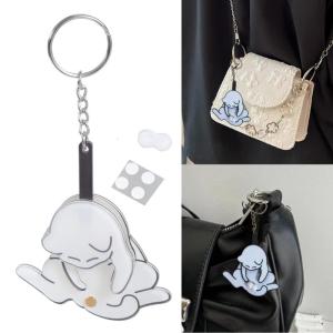 Mèo tương tác Keychain với quay quả bóng treo ba lô trang trí phong cách Keyring vui Charm Gắn Túi phụ kiện