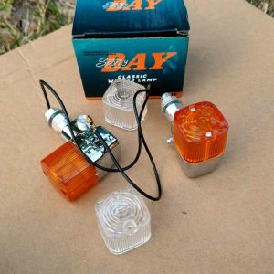 Lampu Sein Kotak Lampu Sen Kotak Lampu Sein Palu Kotak Doble Mika Import Crome