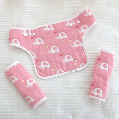 (3-Pc) 100% Muslin Cotton Baby Drool Pad and Bib Infant Teething Pads Baby Carrier Teething Pads Baby Carrier Pads