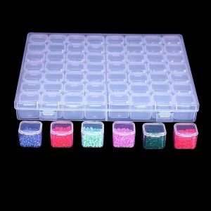 1 Set Of 28/56 Grids DIY Diamond Painting Tool Jewelry Nail Loose Bead Organizer Independent Rice Bead Storage Container Mul