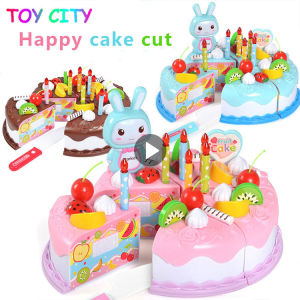 Just Like Home Kitchen Toy Set Chocolate Strawberry DIY Birthday Cake Model Pretend Play Set Early Educational Plastic Toys Decoration Set for Kids Girls 2 6 years