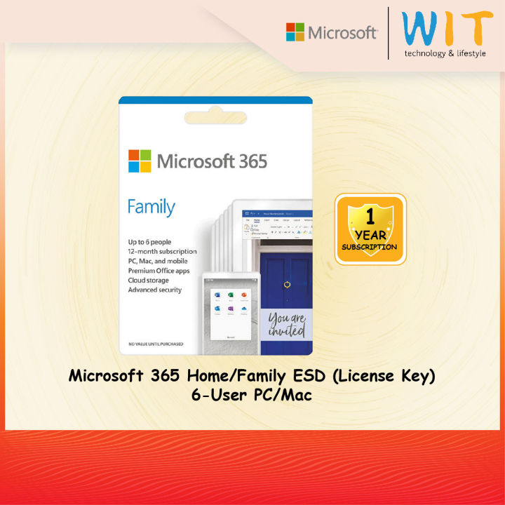 Microsoft Office 365 Family - 1 Year 6 Users | Lazada