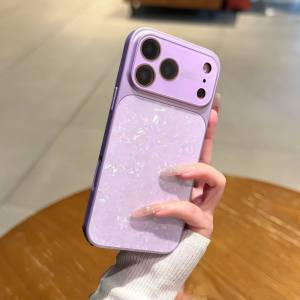 Aesthetic Conch Shell Texture Bumper Phone Case For iPhone 17 16 15 14 13 Pro Max Shockproof Camera Protection Frosted Cover