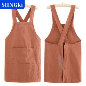 [COD] 🔥🔥🔥SHNGki Nấu ăn bông nhà bếp Tạp dề thoáng khí chịu mài mòn dành cho người lớn eo Tạp Dề Chống bẩn mềm Nhà hàng làm việc quần áo nhà