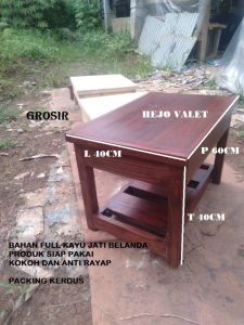 MEJA FULL KAYU JATI BELANDA SIAP PAKAI PANJANG 60CM LEBAR 40CM TINGGI 40CM